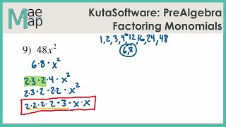 KutaSoftware: PreAlgebra- Factoring Monomials