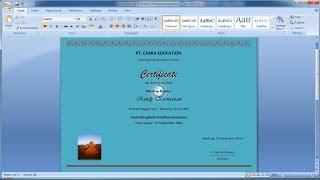 Belajar Microsoft Word 2007|Cara Membuat Desain Sertifikat(Certificate) Anda Sendiri di MS Word Belajar Microsoft Word 2007|Cara Membuat Desain Sertifikat(Certificate) Anda Sendiri di MS Word