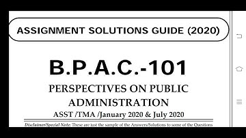 BPAC 101 Ignou Solved Assignment 2020-21