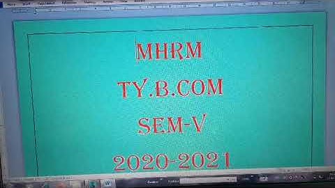 B.COM MHRM LECTURE 1