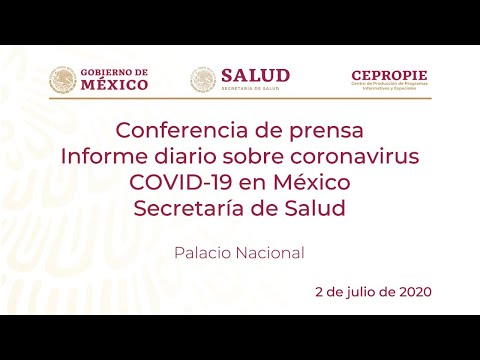 Informe diario sobre coronavirus COVID-19 en México. Secretaría de Salud. Jueves 2 de julio, 2020