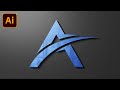 Letter A Logo Design Tutorial in Adobe illustrator // Letter a logo design