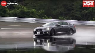ホンダ・レジェンド・ハイブリッド vs レクサスLS600h （ウェット旋回ブレーキ編）【DST#088-05】