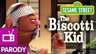 Sesame Street: Cookie's Crumby Pictures- The Biscotti Kid (Karate Kid Parody)(Snacks on. Snacks off. Martial Arts Master takes on Cookie Monster as a student of Biscotti Karate. Can he train Cookie Monster to be...The Biscotti Kid?, 2013-08-05T15:00:17.000Z)