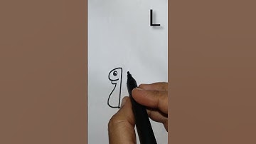 How to draw a snail 🐌 using letter L #drawing #shortvideo #youtube