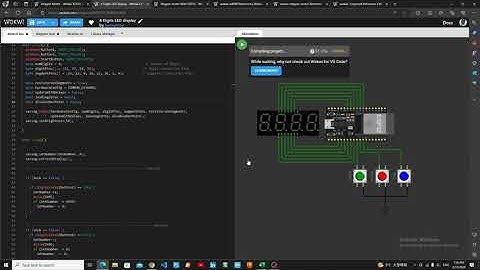 Stepper Motor and 4 Digits LED display simulation with ESP32 in the Arduino Framework
