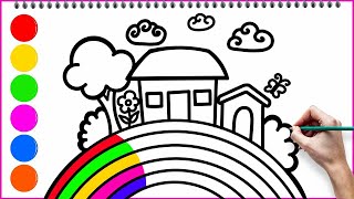 Rainbow Land Drawing Painting and Coloring For Kids & Toddlers |