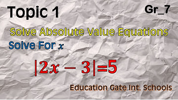 Solve Absolute Value Equations