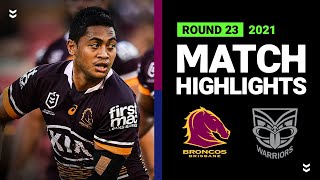 Broncos v Warriors Match Highlights | Round 23, 2021 | Telstra Premiership | NRL