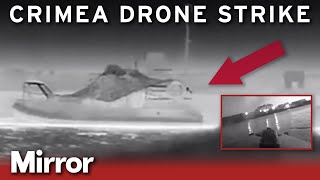 Ukraine marine drone destroys Russian speedboat in Crimea