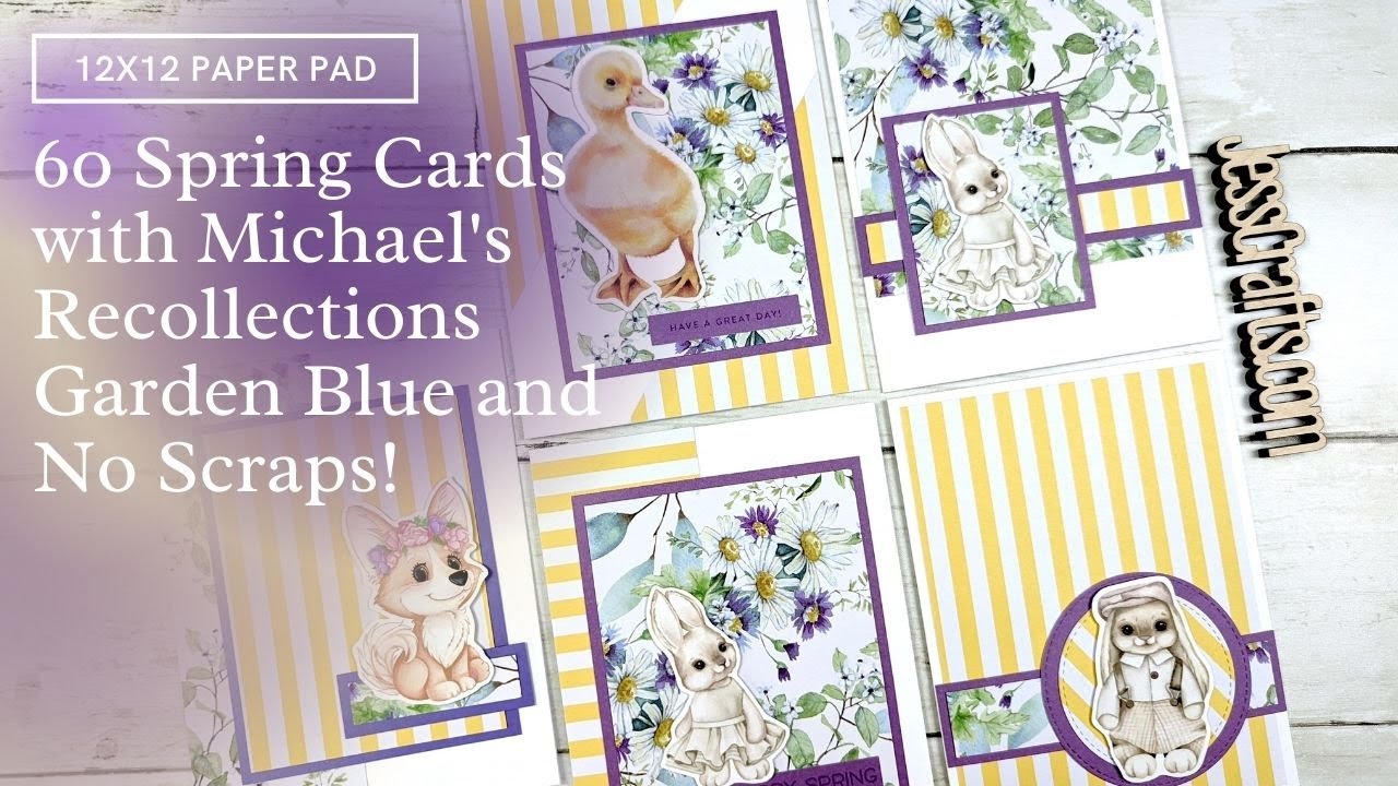 60 Cards from 12x12 Paper | Spring Collection Michaels Recollections -  YouTube