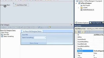 Office Outlook add-in development in Visual Studio: in-place GUI designers