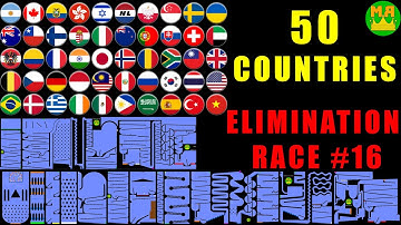 50 Countries Elimination Marble Race in Algodoo #16 \ Marble Race King