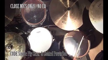 CODE Drumheads Product Demo - Close Mics Only (No EQ)