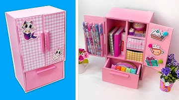 DIY Crafts from cardboard and paper // How to make a desktop organizer for stationery