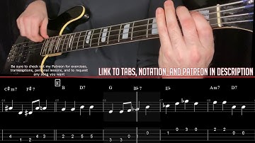 Giant Steps - Slow Walking Bass Improv w/tabs and standard notation
