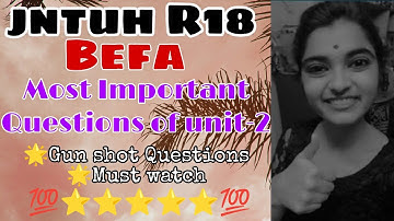 jntuh r18 befa unit2 very important👍💯 questions gunshot😱 buisiness economics and financial analysis