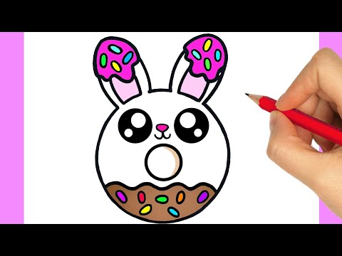 HOW TO DRAW A DONUT BUNNY EASY