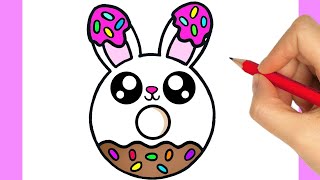 HOW TO DRAW A DONUT BUNNY EASY