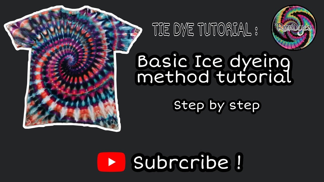 TIE DYE TUTORIAL : Ice dyeing on Pleated Spiral (easy steps)