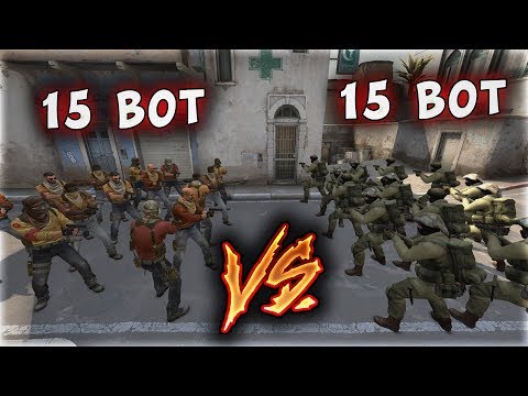 15 BOT VS 15 BOT EFSANE OLDU !! MUHAREBE SAVAŞI ÇIKTI (CS:GO)