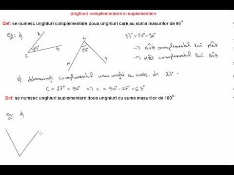 Unghiuri complementare, unghiuri suplementare (6f21)