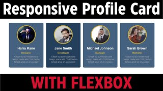 Responsive Profile Page Using HTML and CSS | Profile Card Design HTML CSS