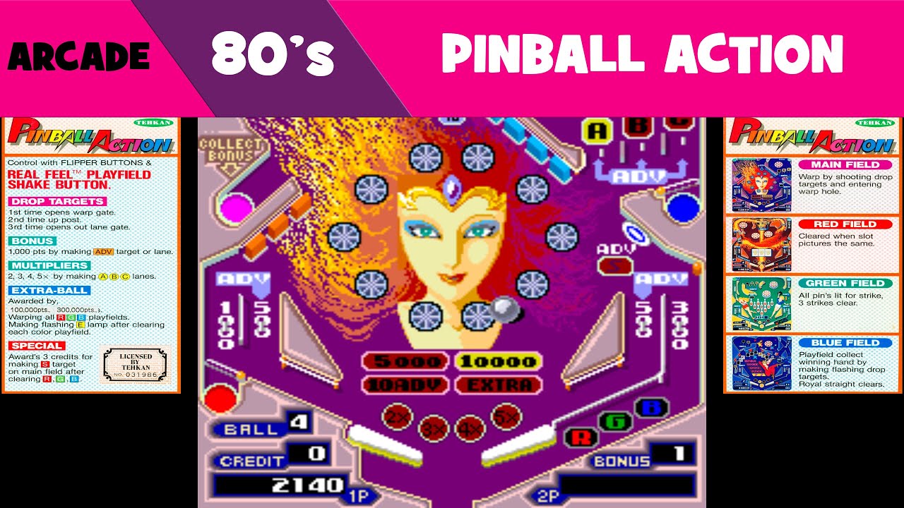 [Arcade] Pinball Action (Tehkan, 1985) - YouTube