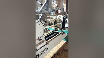 Double-axis CNC woodworking lathe processes wooden stair railings #wood #woodworking  #cnc