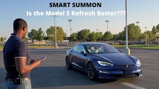 Testing the smart summon feature on the 2021 Model S Refresh. Does it Work???