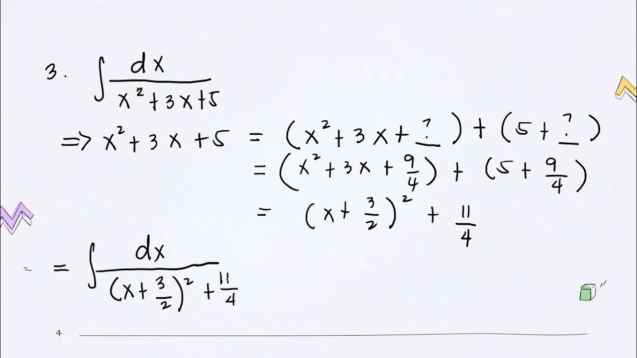 Integrals Involving quadratic expressions - YouTube