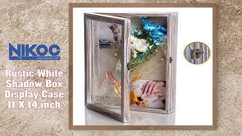 Rustic White Shadow Box Display Case 11 X 14 Inch.