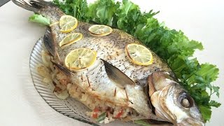 Рыба запеченная с рисом и овощами! очень вкусно!