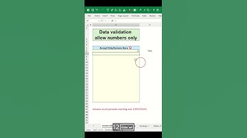 Data validation trick | Allow numbers only in data entry #excel