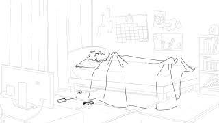 Man getting out of bed. ANIMATION TEST