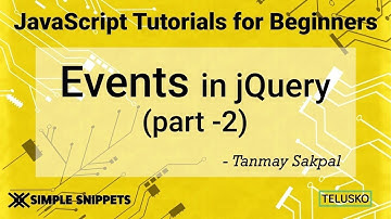 #40 Events in JQuery Part 2  2019