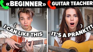 Professional GUITARIST Pretends to be a BEGINNER to Guitar Lessons | PRANK #3