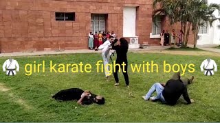 girl powerful karate fight with boys | Taekwondo ?Martial arts fight? karate training | VVIT COLLEGE