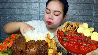 KIKIL SAPI BUMBU MADURA TUMIS GENJER PEDAS,IKAN ASIN KRISPY,SAMBAL TERONG MUKBANG