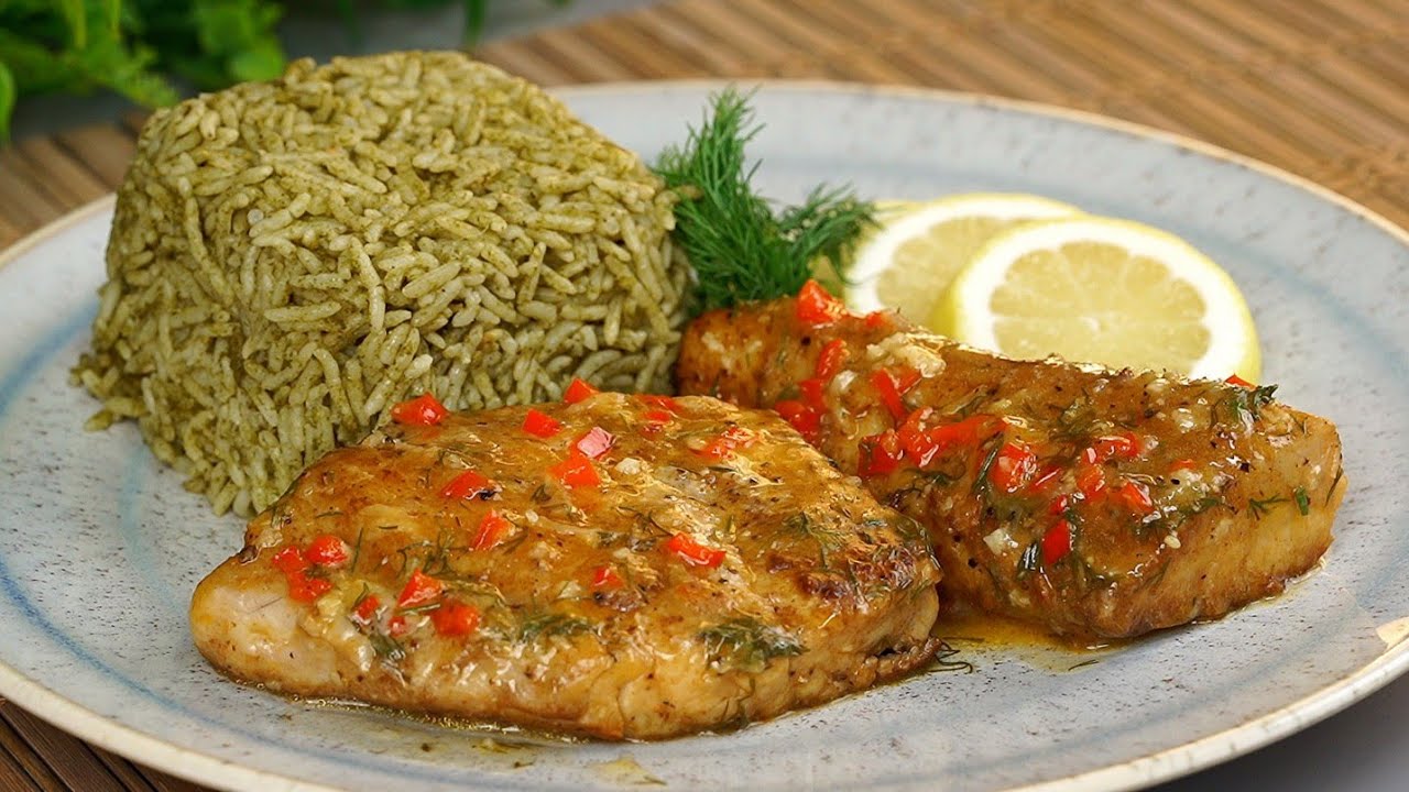 طبخ سمك فيليه مع رز بالاعشاب 🌿 طبخ صيفي سهل ولذيذ