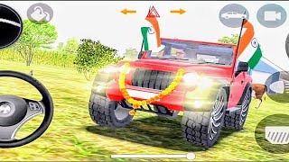 Dollar song Sidhu Moose Wala real Indian new model red thar offroad village driving gameplay video🚘