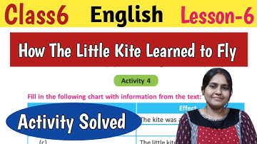 Class-6 English//Activity Solved//How The Little Kite Learned to Fly By  Katherine Pyle Lesson 6