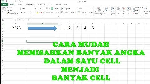 cara memisahkan banyak angka/huruf  dalam satu kolom menjadi beberapa cell di Excel.