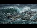 Giant Tsunami vs Offshore Mega Port | Cinematic Ocean Disaster