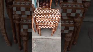 Discover a world of unparalleled craftsmanship with our wooden hand - made nested table