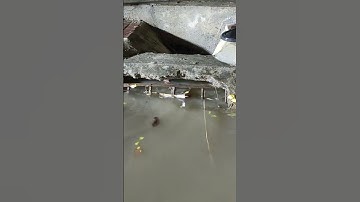 Remove Plastic And Debris Clogged Culvert Drain On Street Road