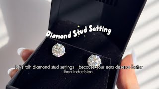 Diamond Stud Settings Explained: 4 Prong vs Bezel vs Martini Information