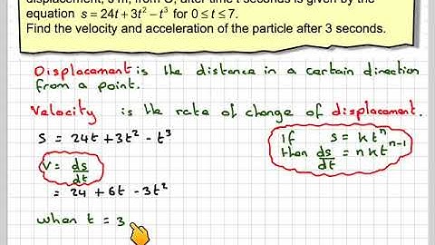 The dispalcement, velocity and acceleration of a particle moving in  a straight line