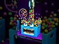 🟣 Hungry Monster Eats Rainbow Candy Balls! 😱🍬 | Satisfying 3D Animation #shorts