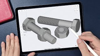 Modeling Bolt and Nut 🔩 on iPad | Shapr3D screenshot 1
